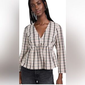 Rails Noella Plaid Empire-Waist Top